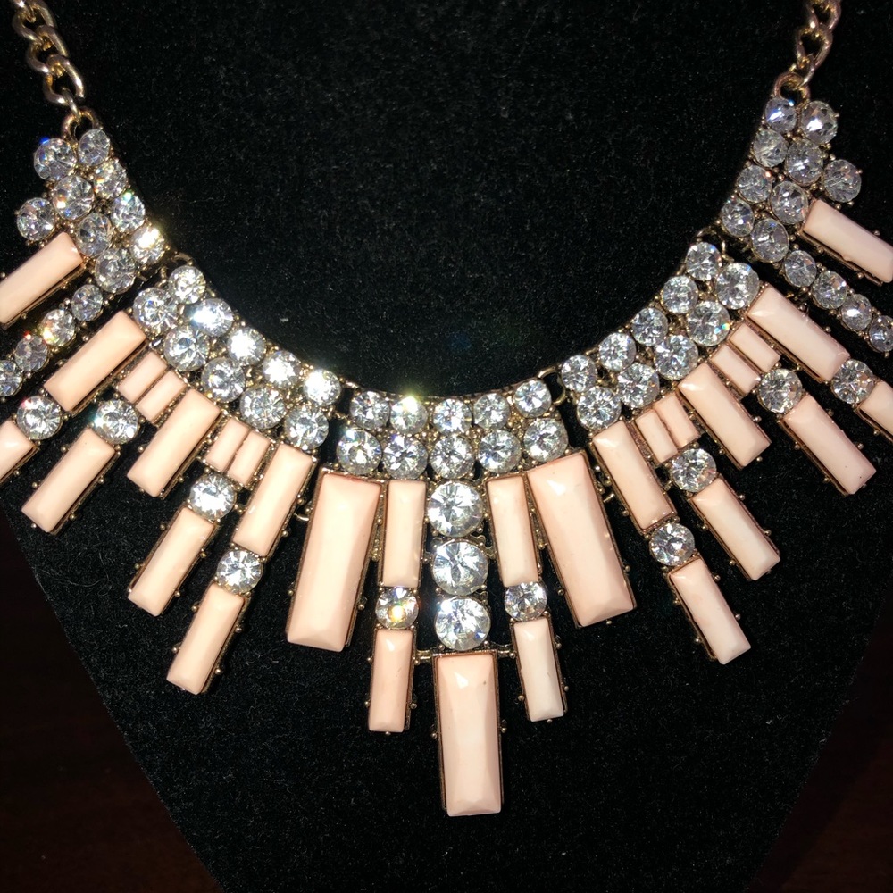 Pink & gold statement necklace